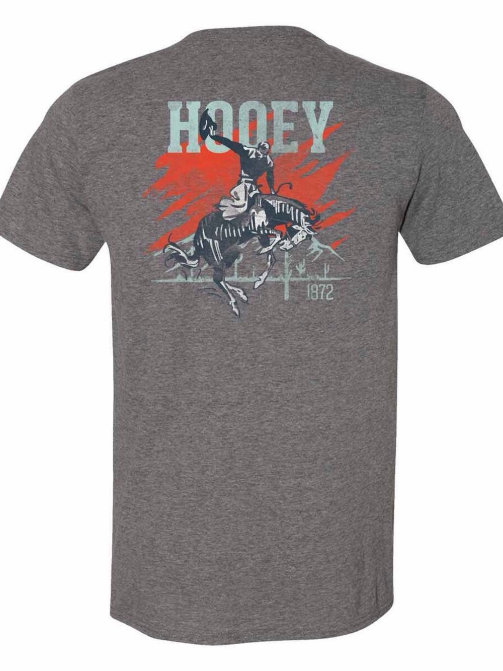 Hooey Men's Heather Gray Rodeo Graphic Tee with Red Accent